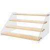 4-Tier Wood & Acrylic Display Riser, Perfect For Toys, Dolls, Jewelry, Makeup, Perfume, And Cupcakes view 2