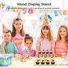 4-Tier Wood & Acrylic Display Riser, Perfect For Toys, Dolls, Jewelry, Makeup, Perfume, And Cupcakes view 4
