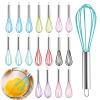 18 Pcs 8 Inch Whisks Bulk for Cooking, Silicone Whisks Non Scratch Stainless Steel Hand Whisk Large Coated Metal Heat Resistant Egg Beaters for Cooking view 1