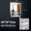 304 Stainless Steel Medicine Cabinet, Bathroom Mirror Cabinet with 3 Layers Storage, Wall Mounted Bathroom Vanity, Above Toilet Storage Cabinet, for Dormitories, Kitchen,Silver50*13 * 70Cm view 2