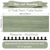 12 Pack 10FT Pearl Table Runner 30x120 Inch Sage Green Tulle Fabric Boho Rustic Sheer Table Runners Lace Table Cloth for Wedding Bridal Shower Birthday Party Arch Veil Dessert Table Decor (Sage Green) view 2