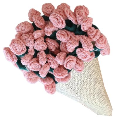 zzpdnjt Crochet Flower Bouquet Blanket, Knitted Flowers Throw Blankets, Handmade Crocheted Cute Floral for Bedroom Living Room Decor, Mothers Day Wedding Birthday Gifts(Finished Blanket-Pink,43.3in)