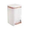 Bathroom Trash Can Garbage Container Bin with Foot Pedal and Press Type Lid Household Dustbin Kitchen Wastebasket for Sunroom, White 12l view 1