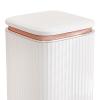 Bathroom Trash Can Garbage Container Bin with Foot Pedal and Press Type Lid Household Dustbin Kitchen Wastebasket for Sunroom, White 12l view 2