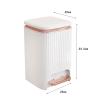 Bathroom Trash Can Garbage Container Bin with Foot Pedal and Press Type Lid Household Dustbin Kitchen Wastebasket for Sunroom, White 12l view 3