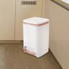 Bathroom Trash Can Garbage Container Bin with Foot Pedal and Press Type Lid Household Dustbin Kitchen Wastebasket for Sunroom, White 12l view 4