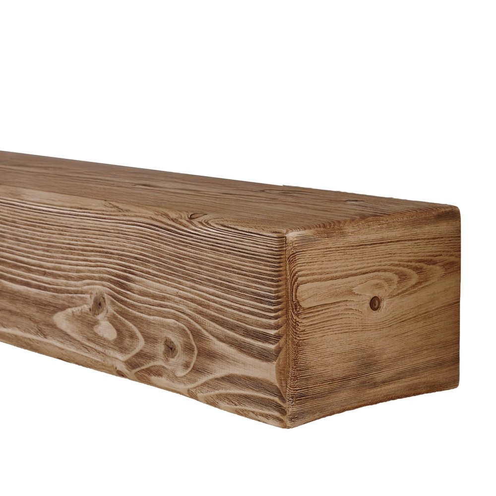 Adorwood Handmade Fireplace Mantel Shelf 60", Rustic Wood Mantles for Over Fireplace, Wall Mounted Floating Mantel Shelves for Living Room Decor (Light Rustic, 60Lx6Hx8D)