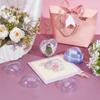 OLYCRAFT 24Pcs Heart Dome 2.7x2.8x1 Inch Clear Plastic Domes Candy Holder Shaker Domes Transparent Plastic Dimensional Dome Packing Covers for Shaker Card Making Paper Crafting DIY Present Box view 4