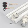Adhesive Curtain Track System Ceiling Curtains Rail Silent Aluminum Curtain Rod for Living Room Bedroom Shower Divider, Privacy(White,4.0 m-13.1') view 2