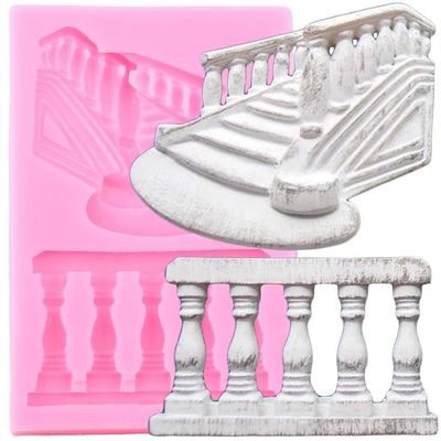 3D Craft Staircase Railing Silicone Molds Cake Border DIY Cake Decorating Tools Clay Candy Chocolate Gum Paste Molds
