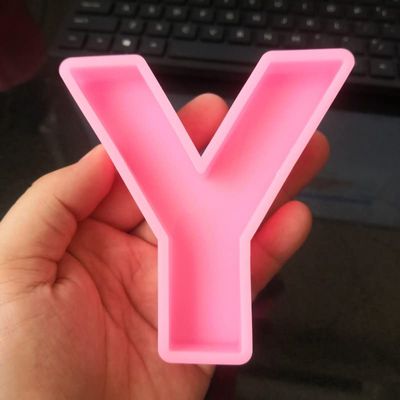 26 Big Capital Letter Concrete Silicone Cake Mold Cement Letter Decorative Chocolate Mold M220 - (Color: Y)