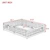 Ball & Cast Queen Size Montessori Toddler Floor Bed with Wood Slats for Girls and Boys, Wood Montessori Bed Frame with Door and Safety Guardrails for Kids,No Box Spring Needed,Grey view 2