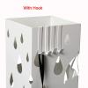 GGGUOJINN Umbrella Stand 19.3-Inch Tall Freestanding Metal Home Entryway Umbrella Holder Stand Modern Umbrella Rack with Cutout Raindrop Design White view 3