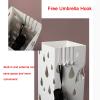 GGGUOJINN Umbrella Stand 19.3-Inch Tall Freestanding Metal Home Entryway Umbrella Holder Stand Modern Umbrella Rack with Cutout Raindrop Design White view 4