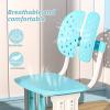 BESUFY Kids Desk and Chair Set, Liftable Kids Study Desk with Drawer Design, Children Desk Chair Set with Dual Partition Book Stand, Backpack Hook, Cup Holder, Study Table for Kids 6-12 Blue view 4
