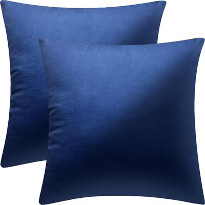 2 Pack 18x18 Pillow Cover Velvet Pillow Covers, Square Throw Pillow Covers for Living Room Decorations Throw Pillow Case, Throw Pillow Cover Cushion Cover for Sofa Bedroom Car, Navy Blue Velvet