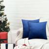 2 Pack 18x18 Pillow Cover Velvet Pillow Covers, Square Throw Pillow Covers for Living Room Decorations Throw Pillow Case, Throw Pillow Cover Cushion Cover for Sofa Bedroom Car, Navy Blue Velvet view 4