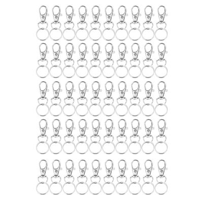 100Pcs Versatile Key Rings Hooks Keychain Making Set Swivels Lobster Clasps and Rings Metal Craft Clip