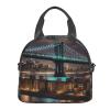 JIPOFD New York Manhattan Bridge Night Insulated Lunch Box Lunch Bag For Women Men Adult Size Reusable For Work Travel Outings view 3