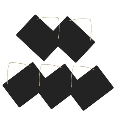 5 Piece Wooden Hanging Chalkboard Signs for Notes and Display