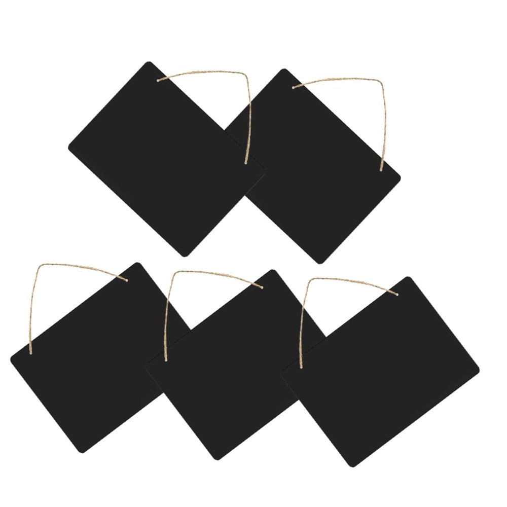 5 Piece Wooden Hanging Chalkboard Signs for Notes and Display