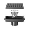 ShowerFloorDrainwithRemovableCoverMeshGrilleLongStainlessSteelFloorDrainBathroomWashingMachineWaterFloorDrain-12 view 3