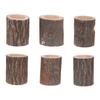 Alipis 6Pcs Rustic Wooden Stump Candle Holders Creative Succulent Planter Tea Light Candle Holders Unique Home Decoration for Weddings Parties view 1