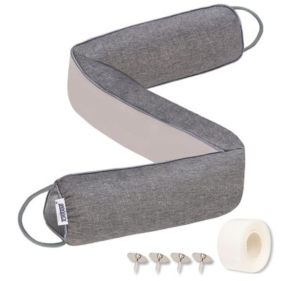 TORRAMI 38" Door Draft Stopper for Bottom of Doors, Seal Blocks Hot Air, Noise, Bugs, Keeps Cold AC in Window Gap Filler Draft Stoppers,Gray