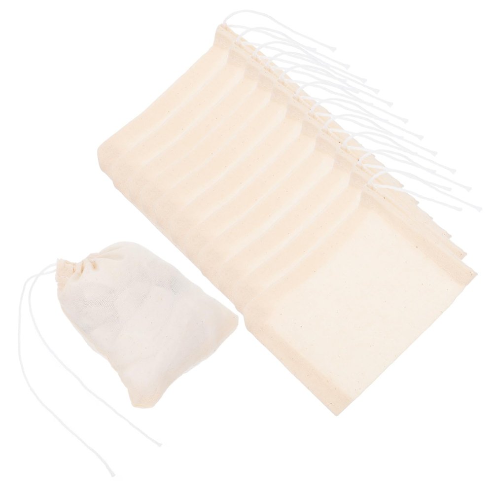 60pcs Cotton Drawstring Muslin Bags for Tea and Herb Straining