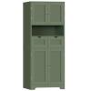 TEENFON Tall Bathroom Storage Cabinet with 4 Doors & 2 Adjustable Shelves view 1