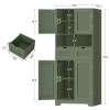 TEENFON Tall Bathroom Storage Cabinet with 4 Doors & 2 Adjustable Shelves view 2