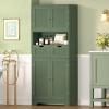 TEENFON Tall Bathroom Storage Cabinet with 4 Doors & 2 Adjustable Shelves view 3