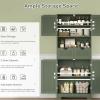 TEENFON Tall Bathroom Storage Cabinet with 4 Doors & 2 Adjustable Shelves view 4
