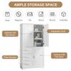 62.5" Storage Cabinet with Doors and Drawers, Kitchen Pantry Cupboard Shelf Organizers for Home, Bathroom and Living Room, Solid Wood Legs, Gray view 2