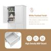 62.5" Storage Cabinet with Doors and Drawers, Kitchen Pantry Cupboard Shelf Organizers for Home, Bathroom and Living Room, Solid Wood Legs, Gray view 4