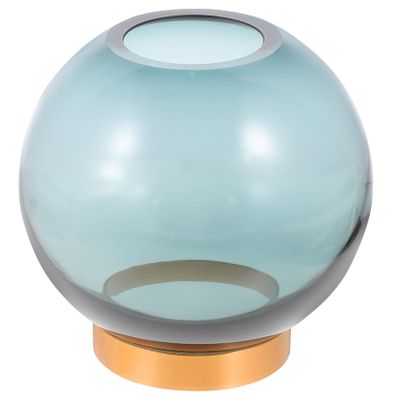 PRETYZOOM Clear Hydroponic Flower Vase with Simple Design Round Glass Planter for Home Decor Elegant Centerpiece for Plants for Office Living Room