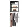 ROOMTEC 31.5" Medium Hanging Closet Unit, Modular Closet System with Hanging Rod, Wardrobe Organizer for Bedroom or Walk-in Closet, Wall Mounted, Customizable Clothes Storage Unit, Black view 1