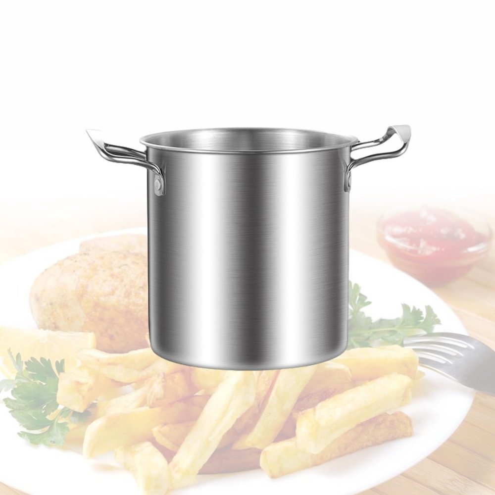 EnweMahi Mini Deep Fryer, 316 Stainless Steel Small Deep Fryer, Various Package Specifications, Fuel-Efficient, Mini Fryer, with Basket and Lid for Camping, Family Dinner a 3500mlB