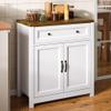 Gizoon Kitchen Storage Cabinet with Adjustable Shelf, Farmhouse Coffee Bar Sideboard Buffet with Large Drawer, Barn Door, 30"W x 15.6"D x 33.3"H Freestanding Cabinet for Kitchen, Living Room, Entryway view 1