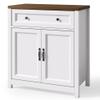Gizoon Kitchen Storage Cabinet with Adjustable Shelf, Farmhouse Coffee Bar Sideboard Buffet with Large Drawer, Barn Door, 30"W x 15.6"D x 33.3"H Freestanding Cabinet for Kitchen, Living Room, Entryway view 2