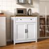 Gizoon Kitchen Storage Cabinet with Adjustable Shelf, Farmhouse Coffee Bar Sideboard Buffet with Large Drawer, Barn Door, 30"W x 15.6"D x 33.3"H Freestanding Cabinet for Kitchen, Living Room, Entryway view 3