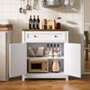 Gizoon Kitchen Storage Cabinet with Adjustable Shelf, Farmhouse Coffee Bar Sideboard Buffet with Large Drawer, Barn Door, 30"W x 15.6"D x 33.3"H Freestanding Cabinet for Kitchen, Living Room, Entryway view 4