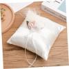SOLUSTRE Satin Flower Ring Pillow Holder for Wedding Ceremony Elegant Bridal Ring Cushion for Rings Romantic Decoration for Engagements and Weddings Portable Design view 3