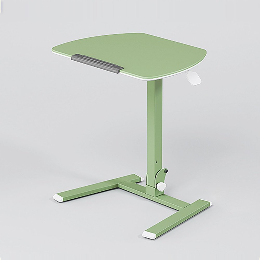 Foldable Bed Table Tray for Eating and Laptop Adjustable Height Bed Tray Table with Wheels Reversible Bed Side Tables for Home and Office Load Capacity 30kg(Green)