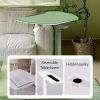 Foldable Bed Table Tray for Eating and Laptop Adjustable Height Bed Tray Table with Wheels Reversible Bed Side Tables for Home and Office Load Capacity 30kg(Green) view 4