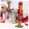 HAKIDZEL 1pc Wooden Gingerbread Nutcracker Decoration for Xmas Party Scene Christmas Ornament Festive Gingerbread Man Decor for Home Office and Holiday Celebrations view 2