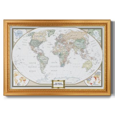 Renditions Gallery Customized World Travel Map with Pins Personalized Wall Art to Mark Every Journey An Unforgettable Gift for Adventurers Made in America LT600
