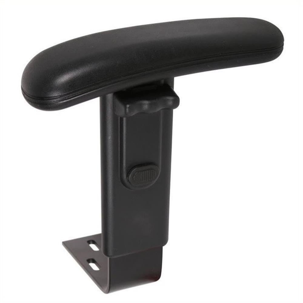Pemberly Row Adjustable Office Chair Arm Kit, Plastic Construction, Black Upholstery, Padded Arm, Reversible Design, Contemporary Style, Height Adjustable 24"-32", Ideal for Office Chairs
