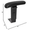 Pemberly Row Adjustable Office Chair Arm Kit, Plastic Construction, Black Upholstery, Padded Arm, Reversible Design, Contemporary Style, Height Adjustable 24"-32", Ideal for Office Chairs view 2