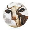 7.9 Inch Chopping Block Farm Animal Cow Cutting Boards for Kitchen Round Cutting Mat Glass Chopping Board Portable Charcuterie Board view 1